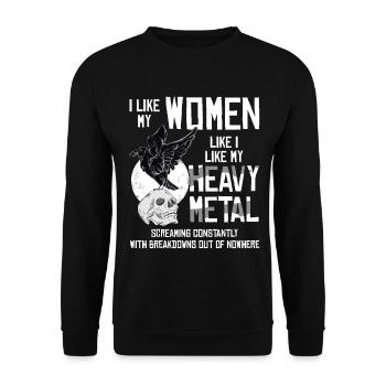 Heavy Metal Music - Unisex Sweatshirt - black - Front - Alina (178cm) & Michal (187cm)