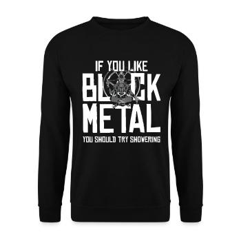 Funny Heavy Metal - Unisex Sweatshirt - black - Front - Alina (178cm) & Michal (187cm)