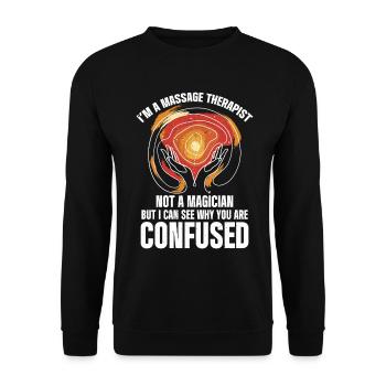 Massage Therapist - Unisex Sweatshirt - black - Front - Alina (178cm) & Michal (187cm)