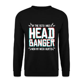 Funny Heavy Metal Headbanging - Unisex Sweatshirt - black - Front - Alina (178cm) & Michal (187cm)