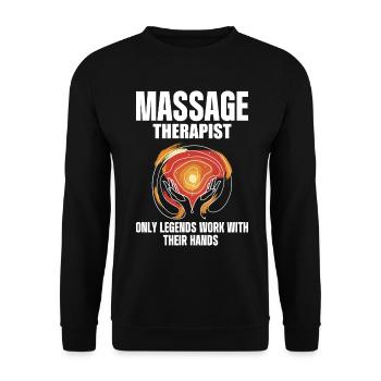 Massage Therapist - Unisex Sweatshirt - black - Front - Alina (178cm) & Michal (187cm)