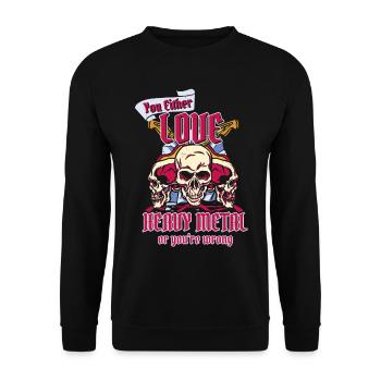 Heavy Metal Music - Unisex Sweatshirt - black - Front - Alina (178cm) & Michal (187cm)