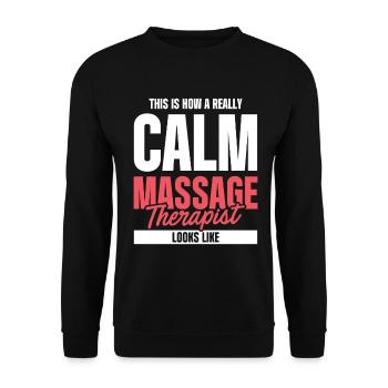 Massage Therapist - Unisex Sweatshirt - black - Front - Alina (178cm) & Michal (187cm)