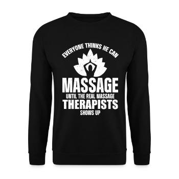 Massage Therapist - Unisex Sweatshirt - black - Front - Alina (178cm) & Michal (187cm)