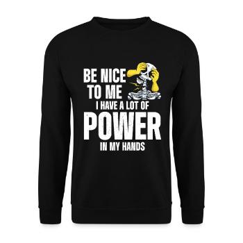 Massage Therapist - Unisex Sweatshirt - black - Front - Alina (178cm) & Michal (187cm)