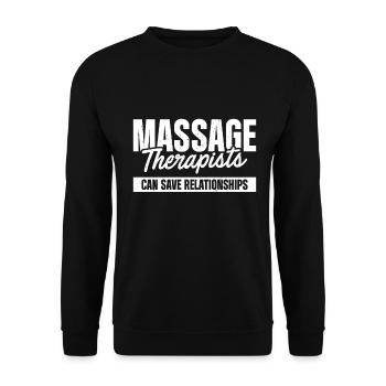 Massage Therapist - Unisex Sweatshirt - black - Front - Alina (178cm) & Michal (187cm)
