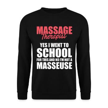 Massage Therapist - Unisex Sweatshirt - black - Front - Alina (178cm) & Michal (187cm)