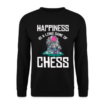 Funny Chess Player - Unisex Pullover - Schwarz - Vorne - Alina (178cm) & Michal (187cm)