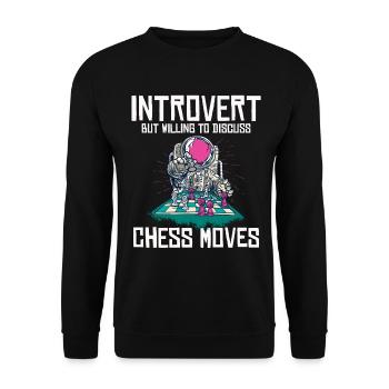 Funny Chess Player - Unisex Pullover - Schwarz - Vorne - Alina (178cm) & Michal (187cm)