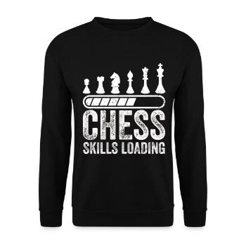 Funny Chess Player - Unisex Pullover - Schwarz - Vorne - Alina (178cm) & Michal (187cm)