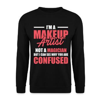 Funny Makeup Artist - Unisex Sweatshirt - black - Front - Alina (178cm) & Michal (187cm)