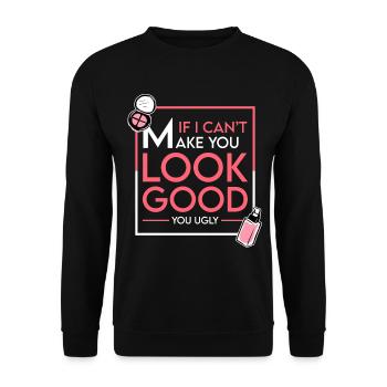 Funny Makeup Artist - Unisex Sweatshirt - black - Front - Alina (178cm) & Michal (187cm)