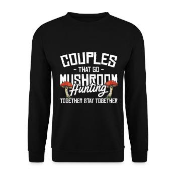 Couple de chasseurs de champignons - Sweat-shirt Unisexe - noir - Devant - Alina (178cm) & Michal (187cm)