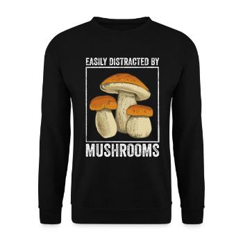 Chasse aux champignons - Sweat-shirt Unisexe - noir - Devant - Alina (178cm) & Michal (187cm)