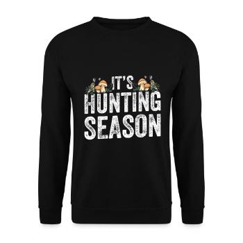 Mushroom Hunting - Unisex Pullover - Schwarz - Vorne - Alina (178cm) & Michal (187cm)