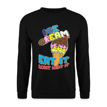 ice cream - eat it don't heat it - Unisex Pullover - Schwarz - Vorne - Alina (178cm) & Michal (187cm)