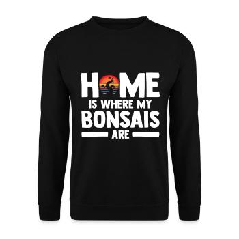 Bonsaï - Sweat-shirt Unisexe - noir - Devant - Alina (178cm) & Michal (187cm)