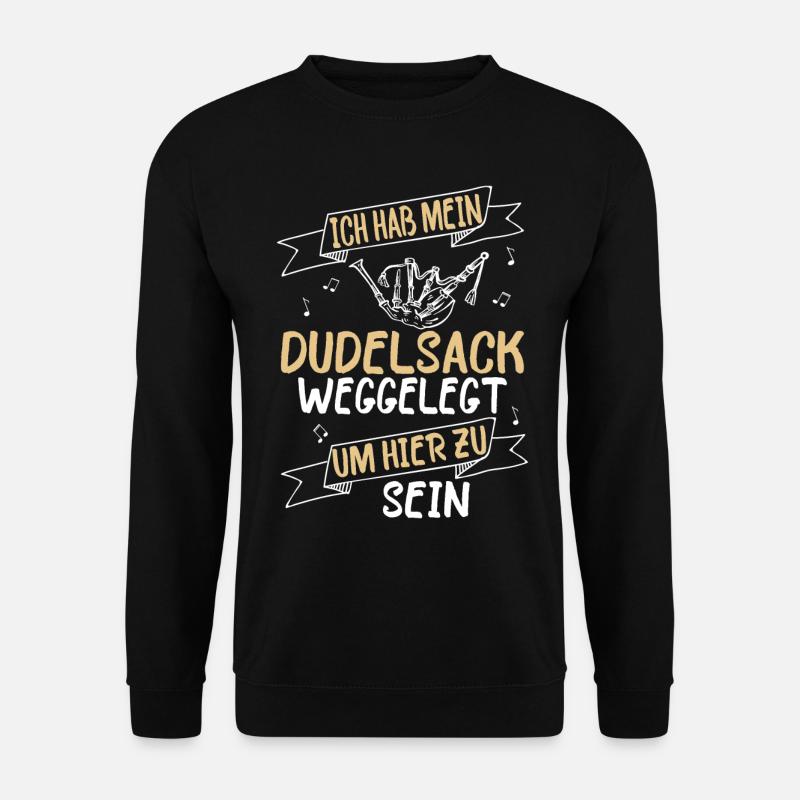 Dudelsackspieler spielt Dudelsack mit Sackpfeife - Unisex Pullover - Schwarz