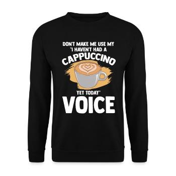 Je n’ai pas encore eu de cappuccino aujourd’hui - Sweat-shirt Unisexe - noir - Devant - Alina (178cm) & Michal (187cm)