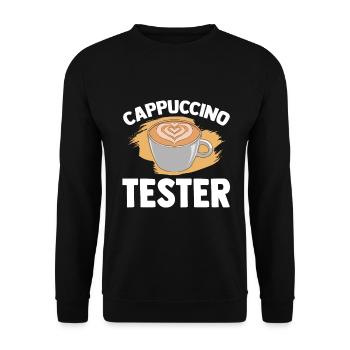 Cappuccino Tester - Unisex Sweatshirt - black - Front - Alina (178cm) & Michal (187cm)
