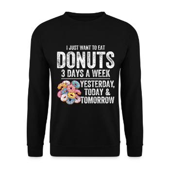 Donut Lover - Unisex Sweatshirt - black - Front - Alina (178cm) & Michal (187cm)