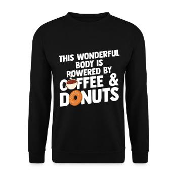 Donut & Coffee Lover - Unisex Sweatshirt - black - Front - Alina (178cm) & Michal (187cm)
