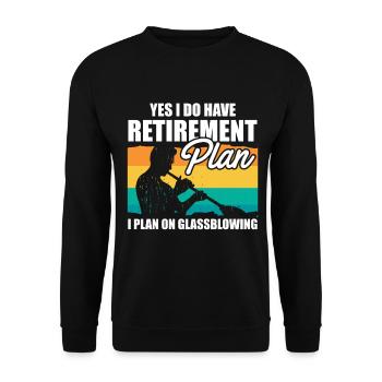 Glass Blower Retirement - Glassblowing - Unisex Sweatshirt - black - Front - Alina (178cm) & Michal (187cm)