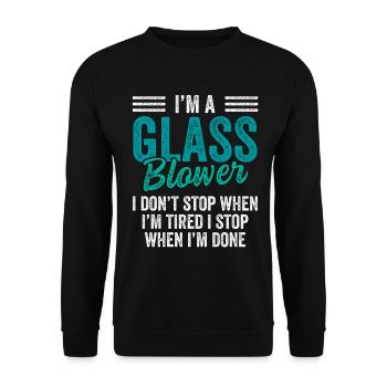 Glass Blower - Glassblowing - Unisex Pullover - Schwarz - Vorne - Alina (178cm) & Michal (187cm)