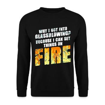 Glass Blower - Glassblowing - Unisex Pullover - Schwarz - Vorne - Alina (178cm) & Michal (187cm)