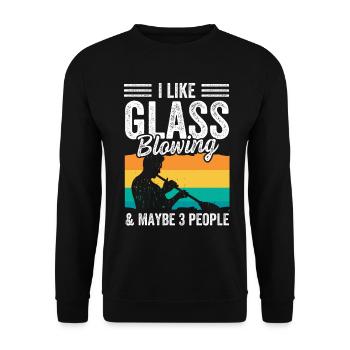 Glass Blower - Glassblowing - Unisex Pullover - Schwarz - Vorne - Alina (178cm) & Michal (187cm)