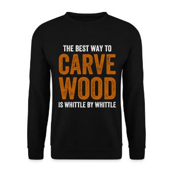 Whittler | Woddcarving - Unisex Sweatshirt - black - Front - Alina (178cm) & Michal (187cm)