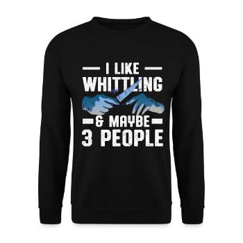 Whittler | Woddcarving - Unisex Sweatshirt - black - Front - Alina (178cm) & Michal (187cm)