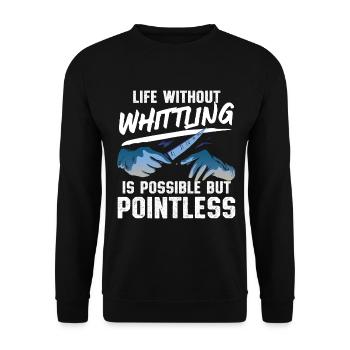 Whittler | Woddcarving - Unisex Sweatshirt - black - Front - Alina (178cm) & Michal (187cm)