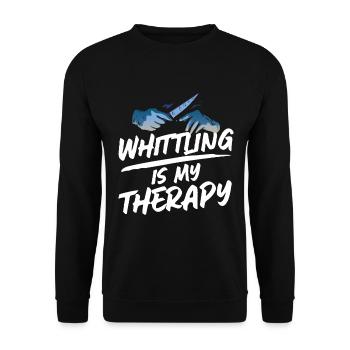 Whittler | Woddcarving - Unisex Sweatshirt - black - Front - Alina (178cm) & Michal (187cm)