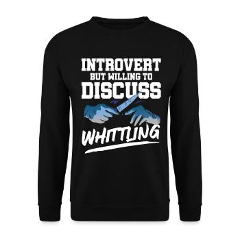 Whittler | Woddcarving - Unisex Sweatshirt - black - Front - Alina (178cm) & Michal (187cm)