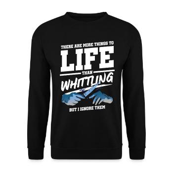 Whittler | Woddcarving - Unisex Sweatshirt - black - Front - Alina (178cm) & Michal (187cm)