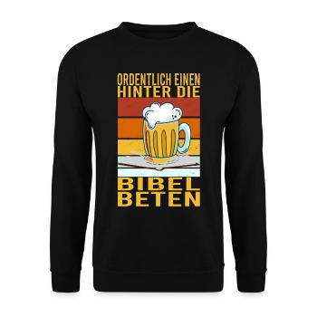 Einweihungsparty Männertag Nachbar Nachbarn - Unisex Pullover - Schwarz - Vorne - Alina (178cm) & Michal (187cm)