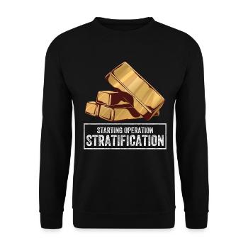 Gold Panning | Miner - Unisex Pullover - Schwarz - Vorne - Alina (178cm) & Michal (187cm)