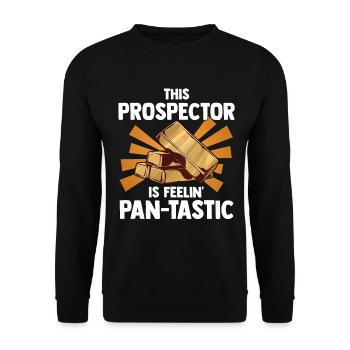 Gold Panning | Miner - Unisex Pullover - Schwarz - Vorne - Alina (178cm) & Michal (187cm)
