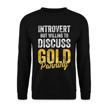 Gold Panning | Miner - Unisex Pullover - Schwarz - Vorne - Alina (178cm) & Michal (187cm)