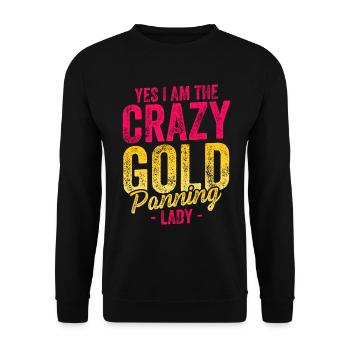 Gold Panning | Miner - Unisex Pullover - Schwarz - Vorne - Alina (178cm) & Michal (187cm)