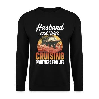 Couple de vacances de croisière - Bateau de croisière - Sweat-shirt Unisexe - noir - Devant - Alina (178cm) & Michal (187cm)