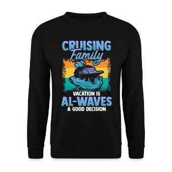 Vacances de croisière - Bateau de croisière - Sweat-shirt Unisexe - noir - Devant - Alina (178cm) & Michal (187cm)