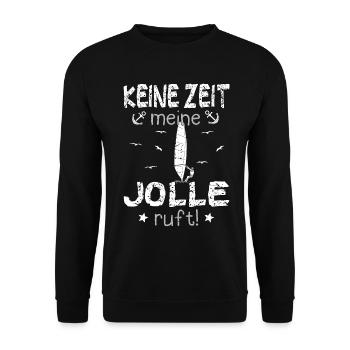 Frau Dame Jolle Jollen Jollensegeln Segler Segeln - Unisex Pullover - Schwarz - Vorne - Alina (178cm) & Michal (187cm)