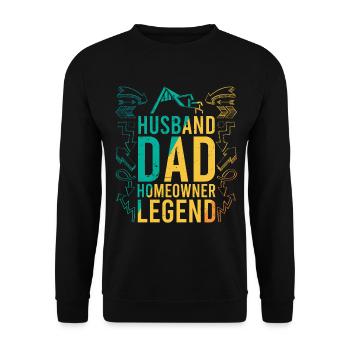 Housewarming Party Dad - Unisex Sweatshirt - black - Front - Alina (178cm) & Michal (187cm)