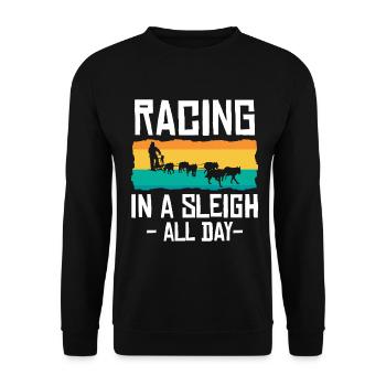 Traîneau à chiens | Mushing - Sweat-shirt Unisexe - noir - Devant - Alina (178cm) & Michal (187cm)
