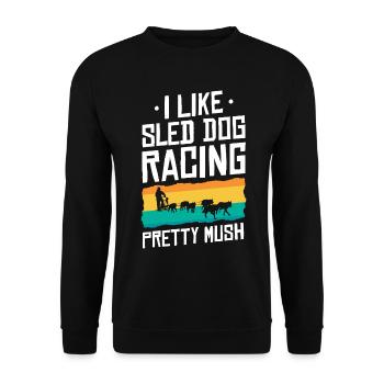 Traîneau à chiens | Mushing - Sweat-shirt Unisexe - noir - Devant - Alina (178cm) & Michal (187cm)