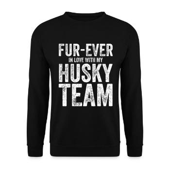 Traîneau à chiens | Mushing - Sweat-shirt Unisexe - noir - Devant - Alina (178cm) & Michal (187cm)