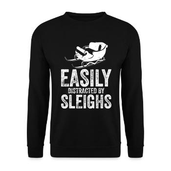 Traîneau à chiens | Mushing - Sweat-shirt Unisexe - noir - Devant - Alina (178cm) & Michal (187cm)