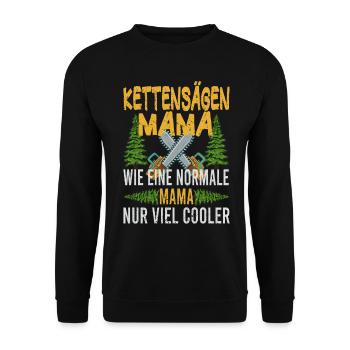 Tronçonneuse Mama Tronçonneuses Mère Arbres Forestier - Sweat-shirt Unisexe - noir - Devant - Alina (178cm) & Michal (187cm)